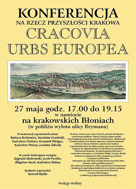 Konferencja na rzecz przyszłości Krakowa - Cracovia Urbs Europea